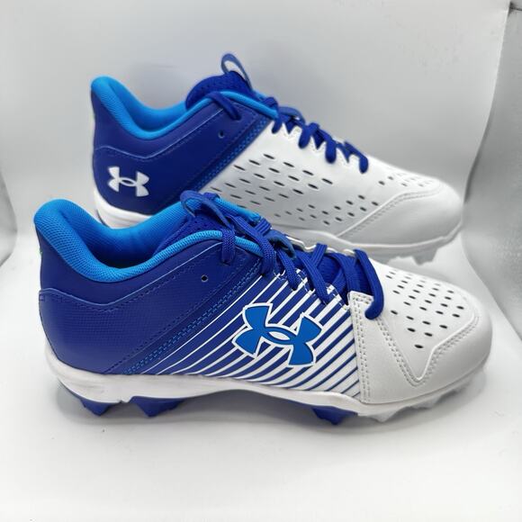 Under Armour Leadoff Low RM Baseball Cleats Youth 5.5 Blue White Lace Up Low Top - Picture 2 of 7